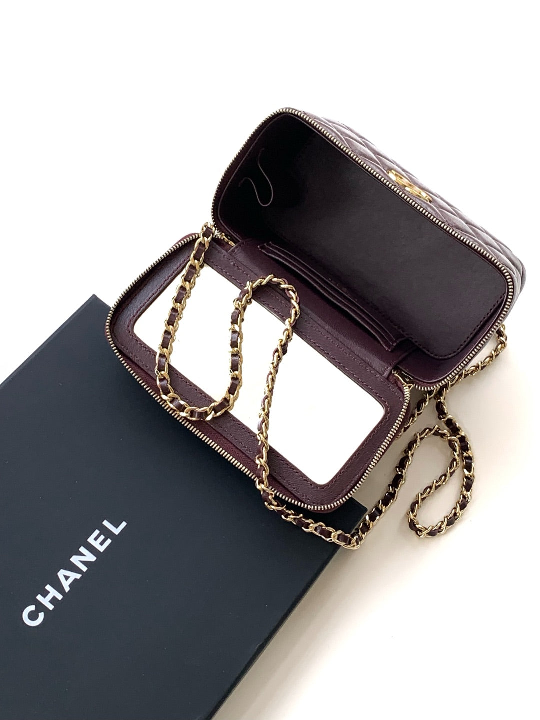 CC Vanity Case 17cm Burgundy Leather Gold Hardware 238499 mysite