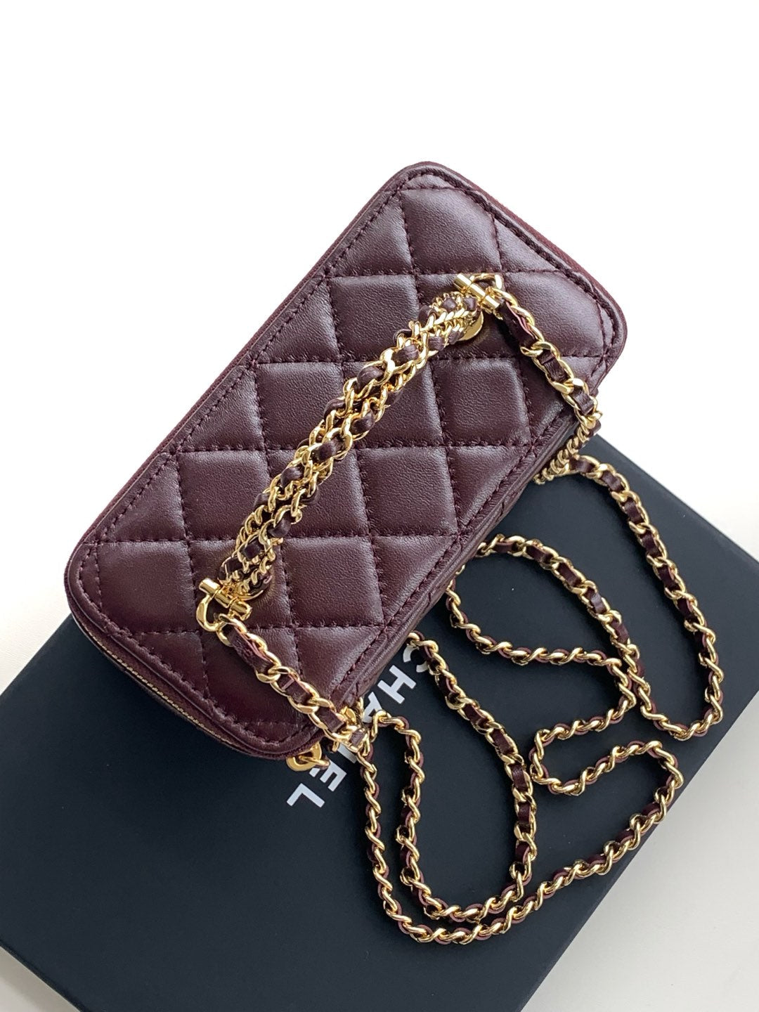 CC Vanity Case 17cm Burgundy Leather Gold Hardware 238499 mysite