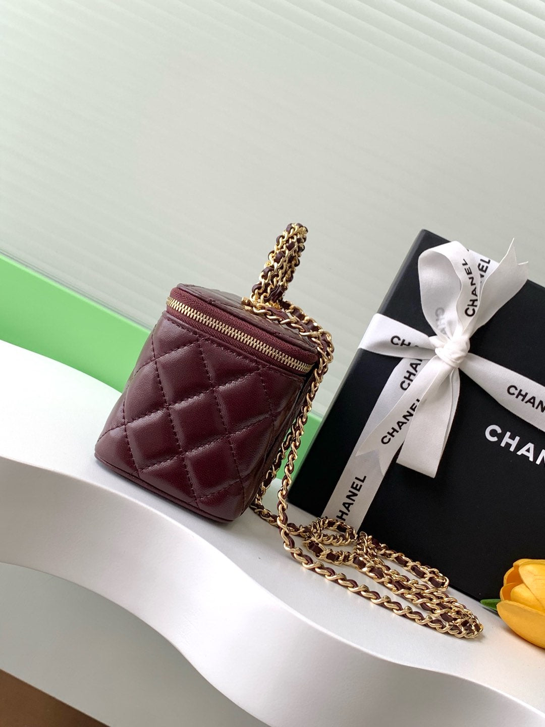 CC Vanity Case 17cm Burgundy Leather Gold Hardware 238499 mysite