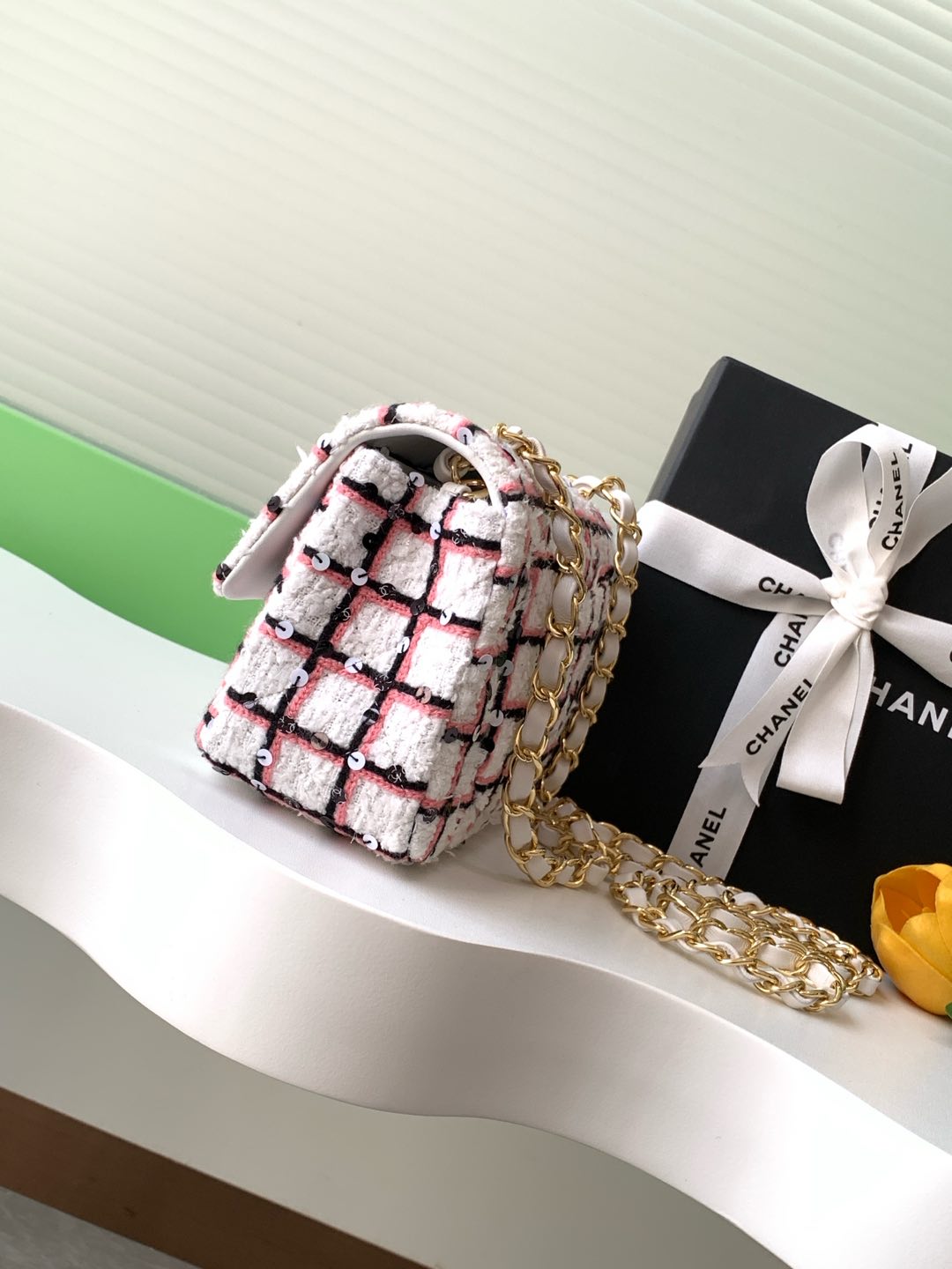 CC 25C Pink White Black Tweed Gold Hardware mysite