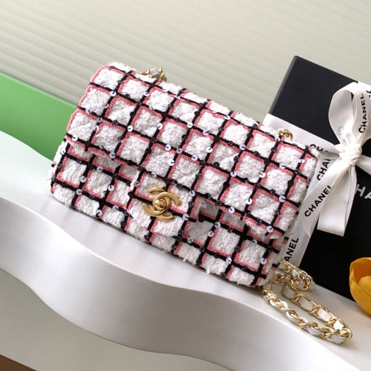 CC 25C Pink White Black Tweed Gold Hardware mysite