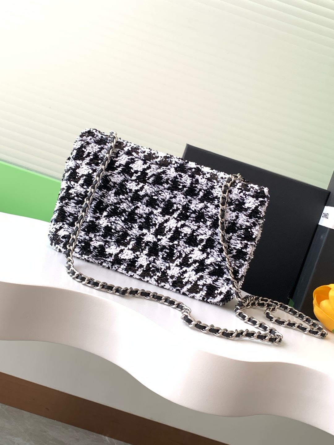 CC 25C White Black Sequin Silver Hardware mysite