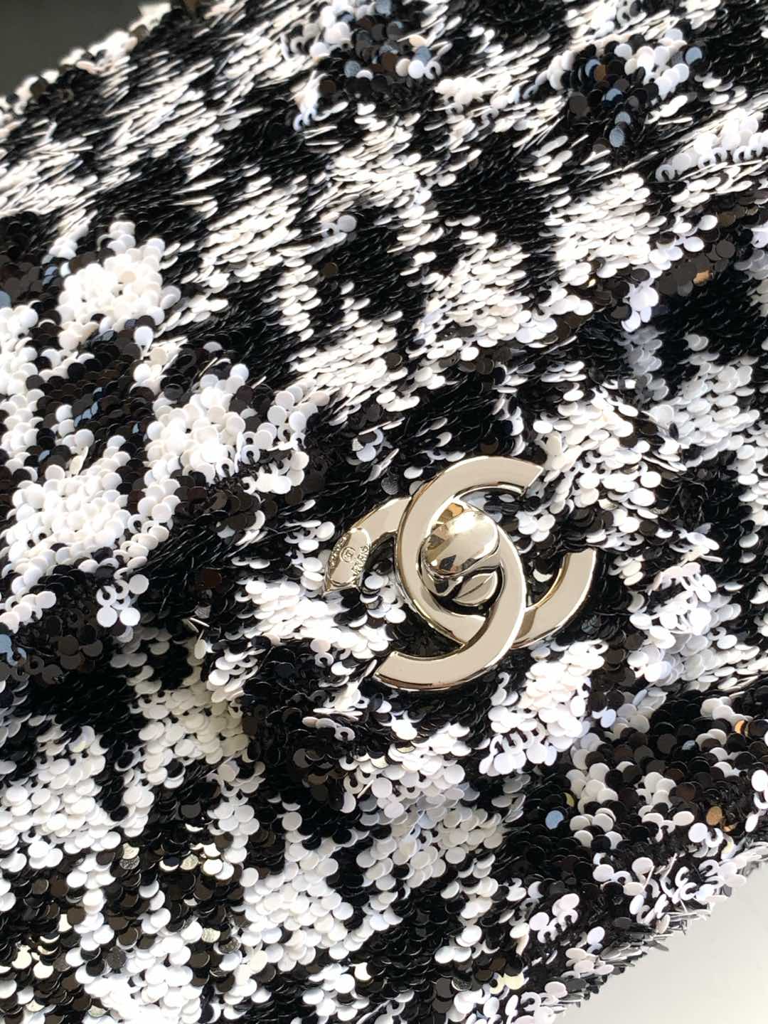 CC 25C White Black Sequin Silver Hardware mysite