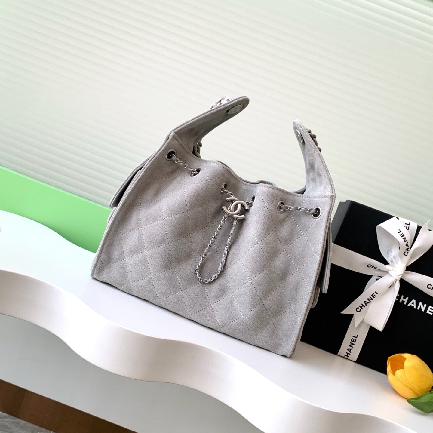 CC 25C Hobo Bag 30cm Dark Grey Suede mysite