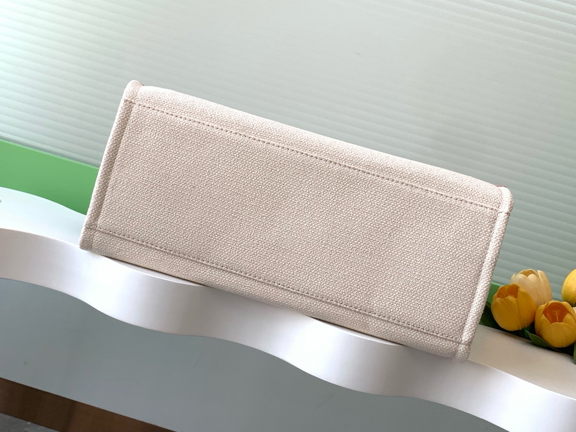 CC 25C ToTe  Bag Beige Navy Blue Canvas Fabric 238518 mysite