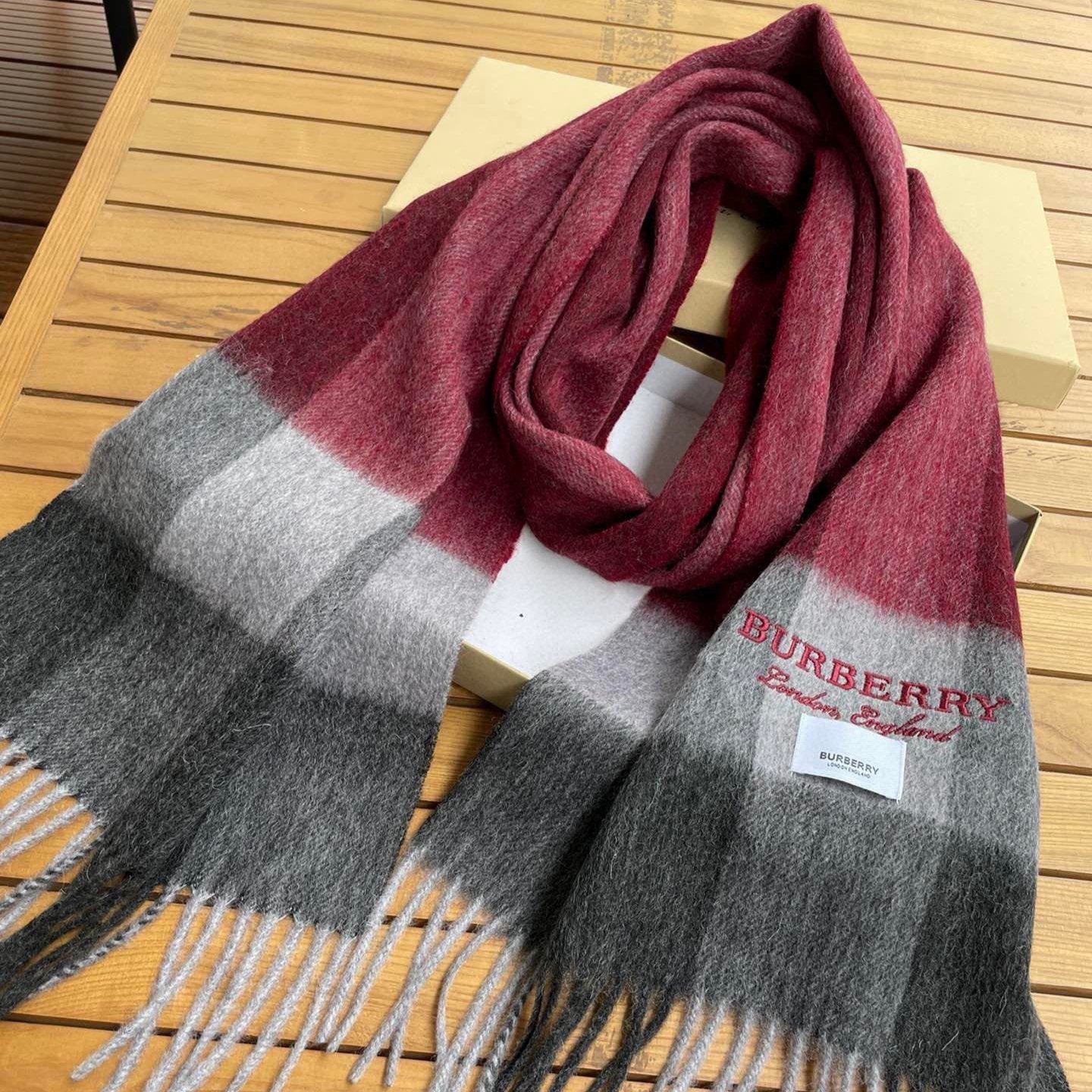 SCARF 180 CM IN CURRANT RED MIX BLACK CASHMERE 394743 mysite