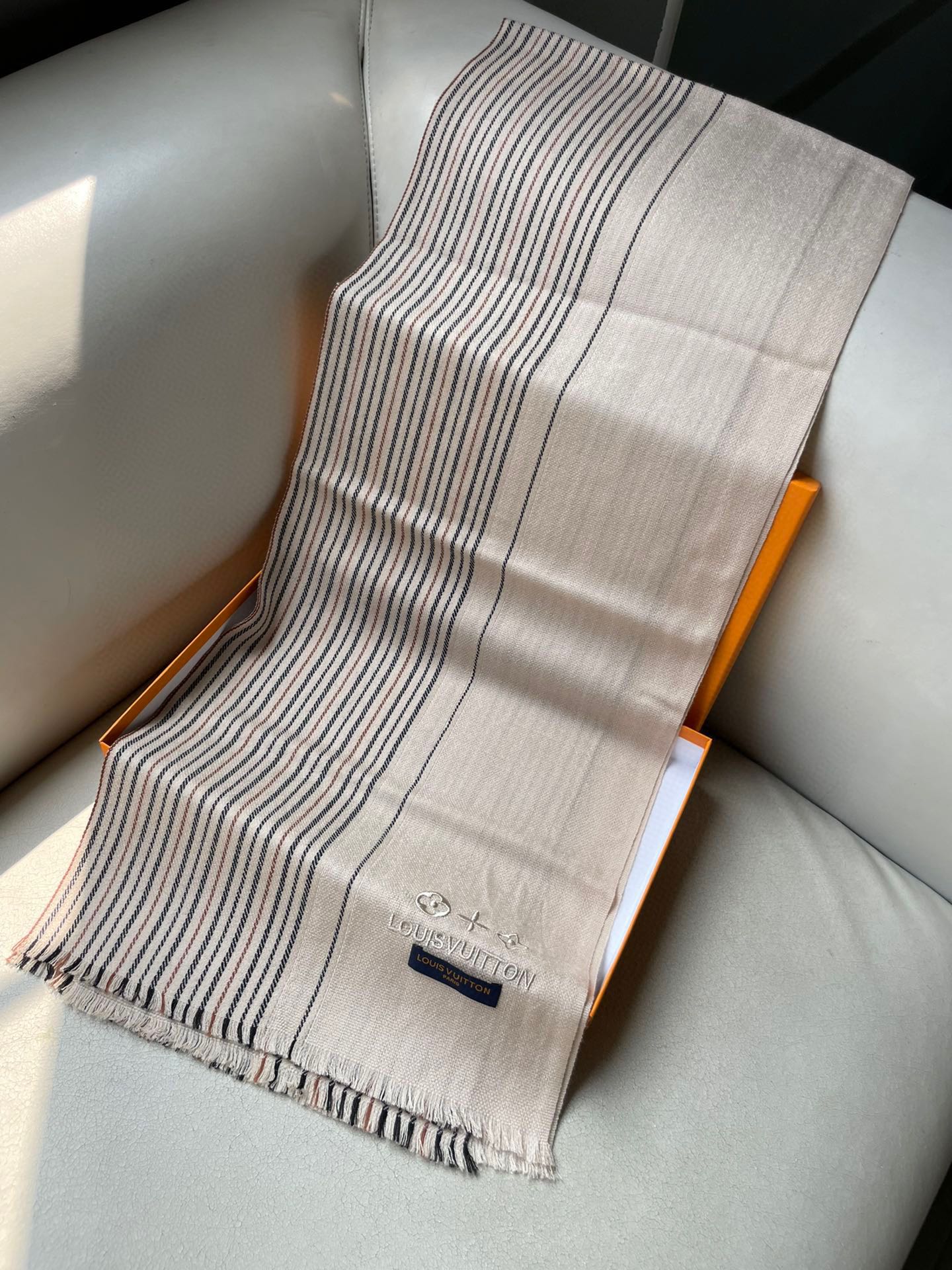 SCARF 180 CM IN KHAKI BROWN CASHMERE 399956 mysite