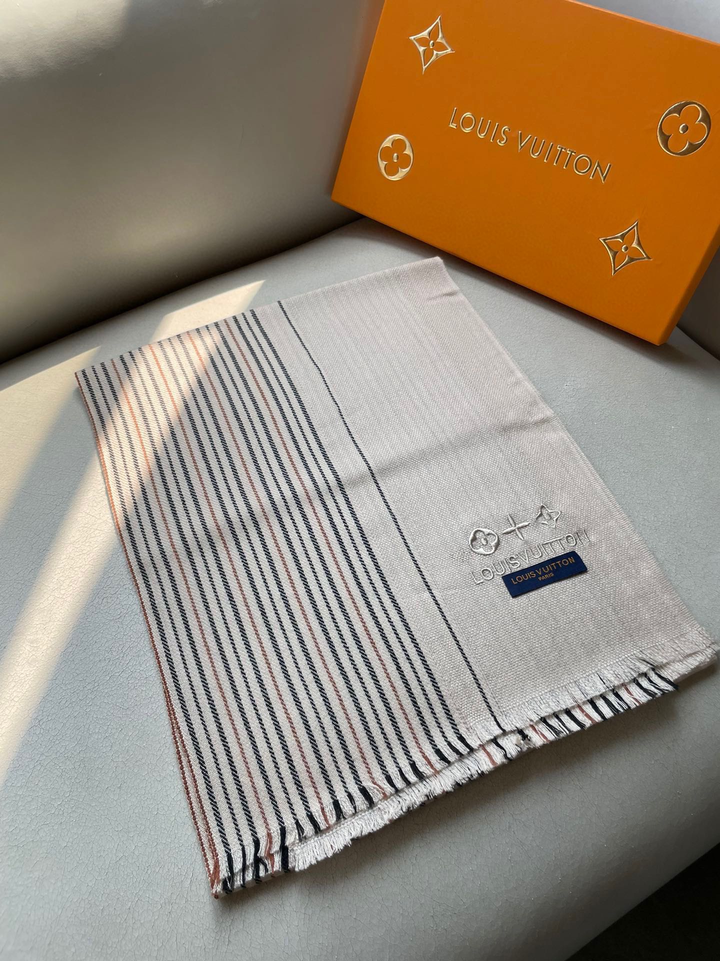 SCARF 180 CM IN KHAKI BROWN CASHMERE 399956 mysite