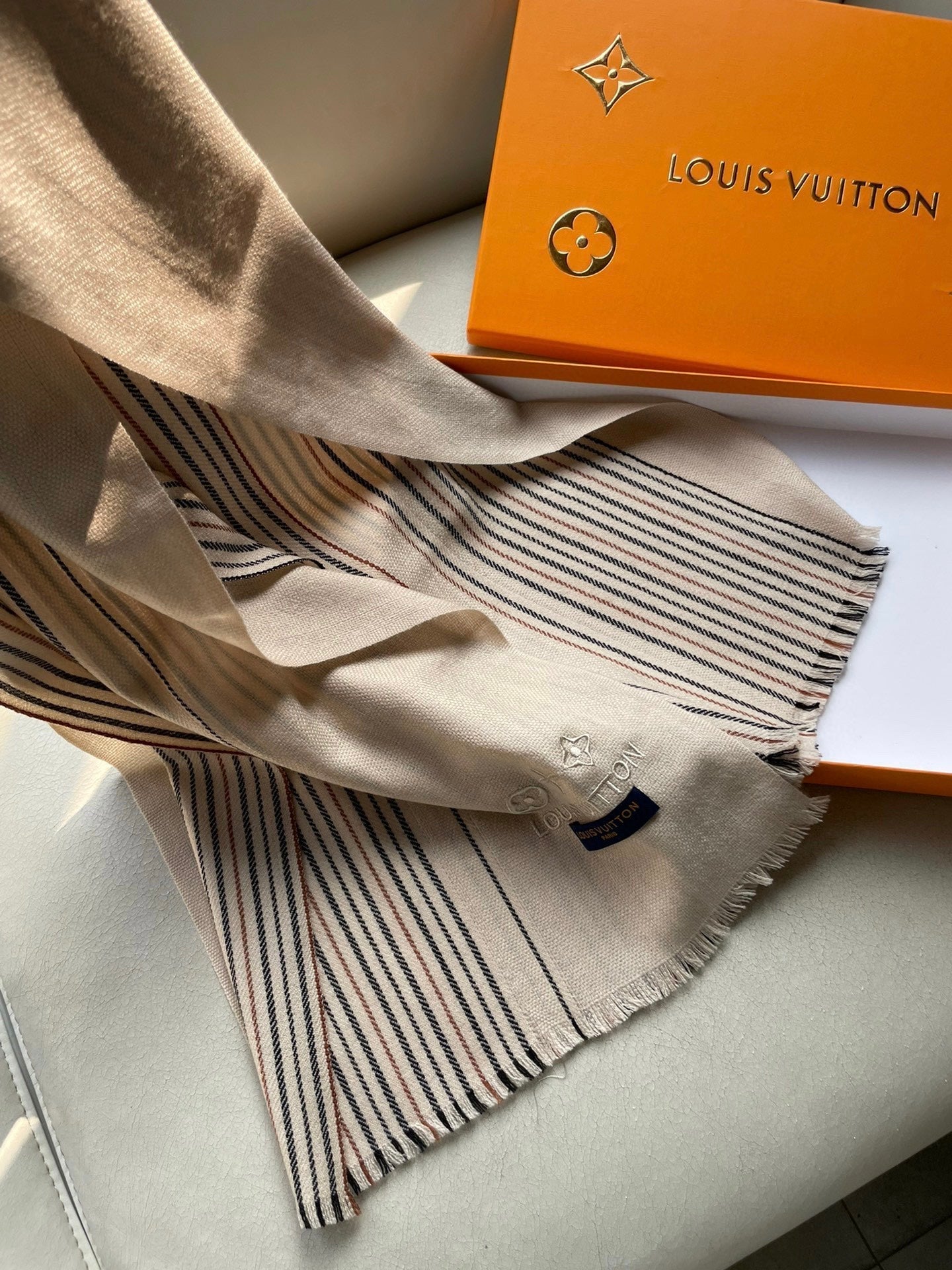 SCARF 180 CM IN KHAKI BROWN CASHMERE 399956 mysite