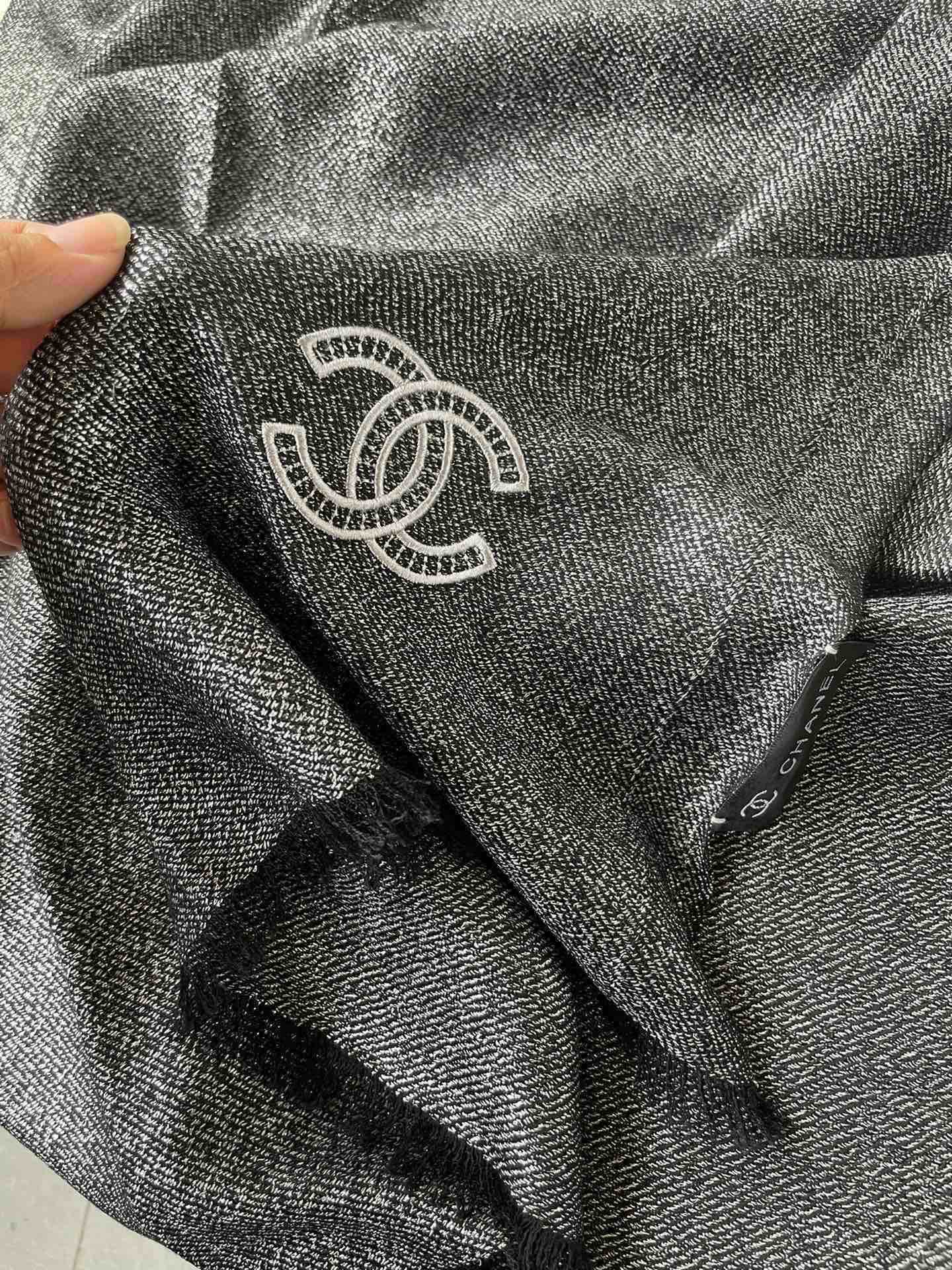 SCARF 210 CM IN BLACK CASHMERE  402208 mysite