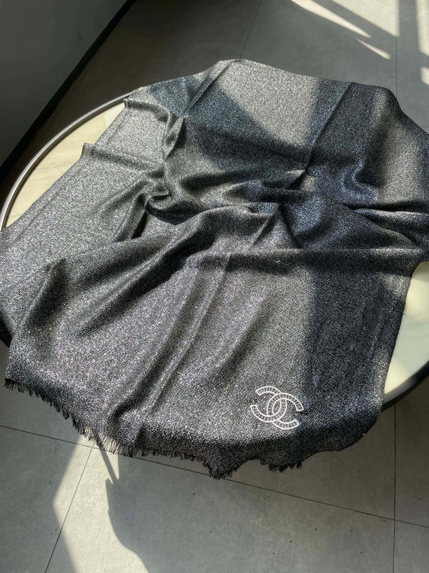 SCARF 210 CM IN BLACK CASHMERE  402208 mysite