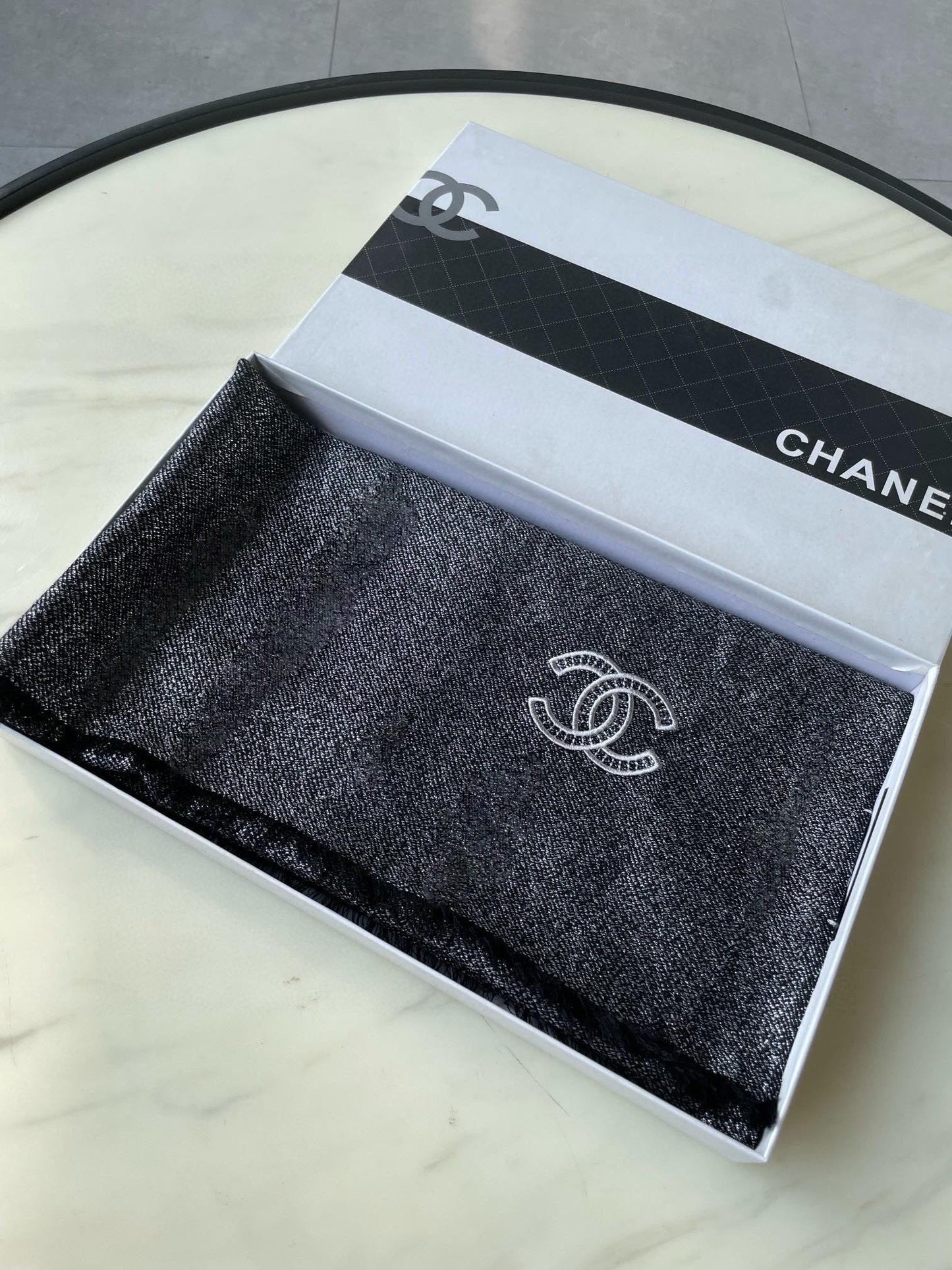 SCARF 210 CM IN BLACK CASHMERE  402208 mysite