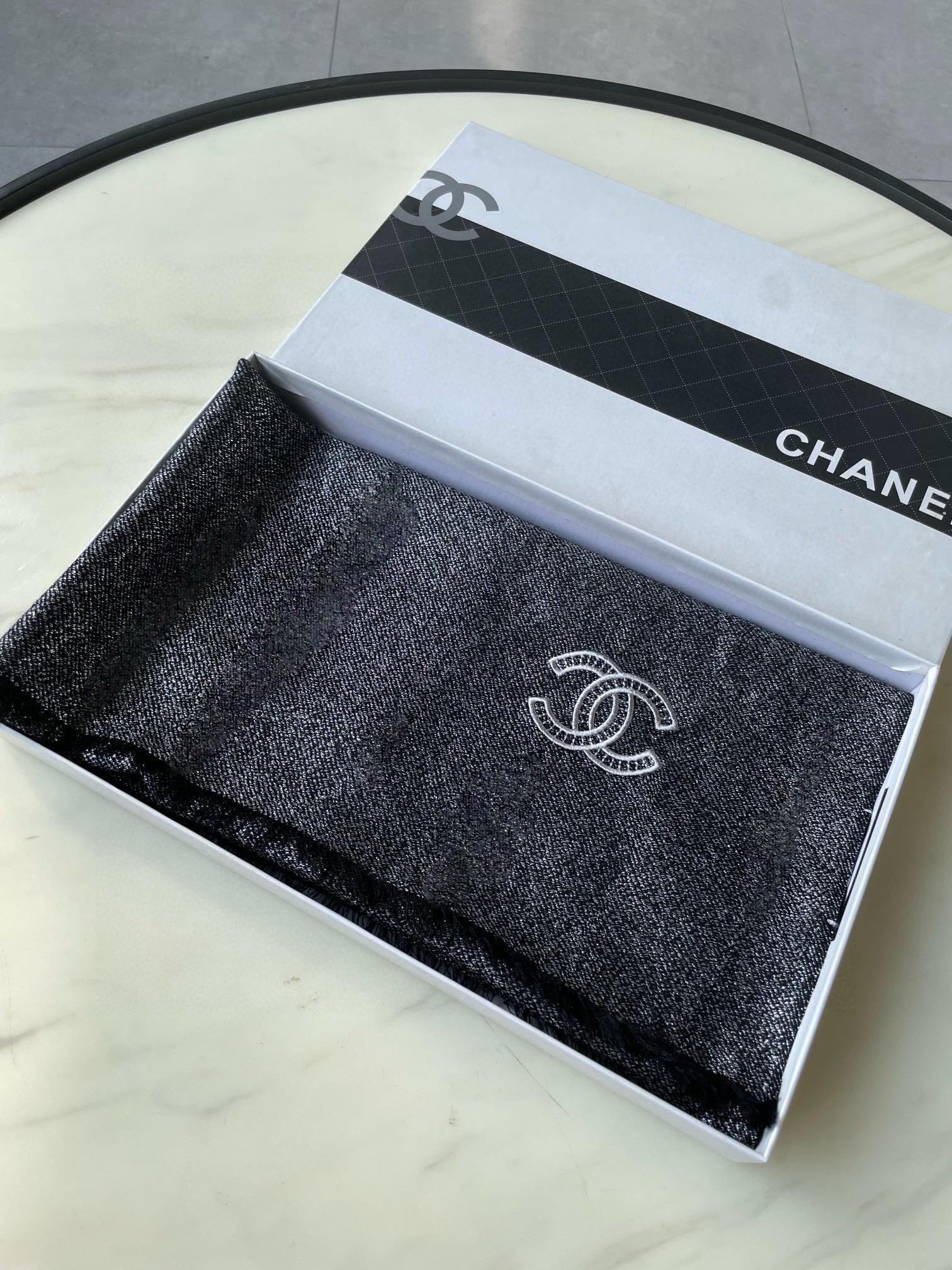 SCARF 210 CM IN BLACK CASHMERE  402208 mysite