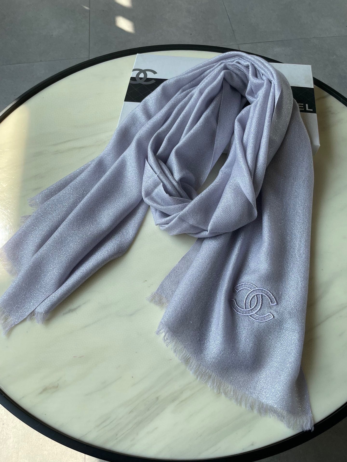 SCARF 210 CM IN PASTEL PURPLE CASHMERE  402209 mysite