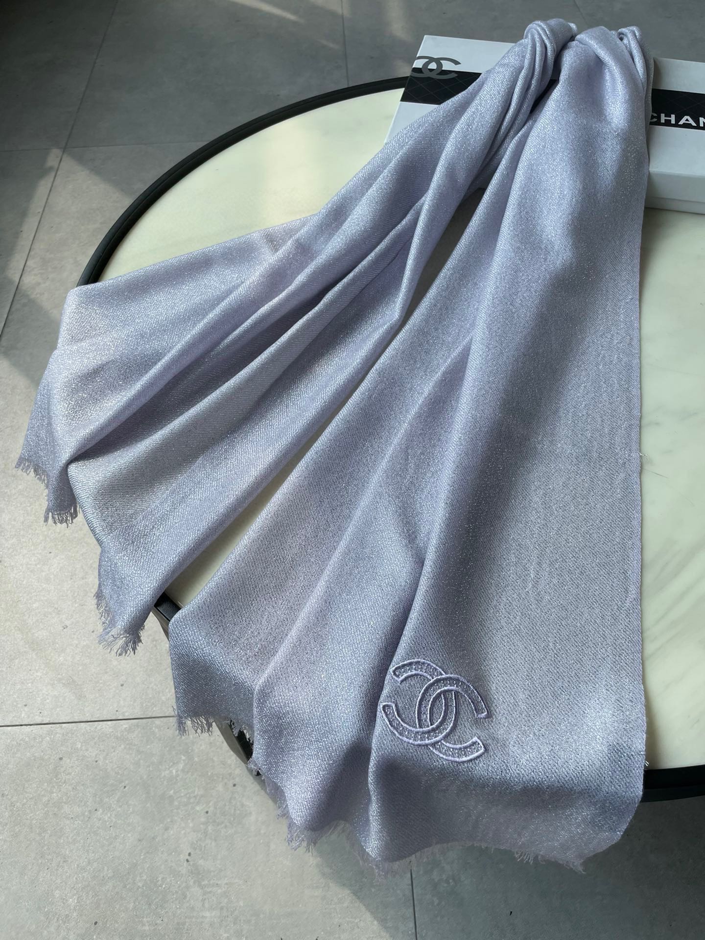 SCARF 210 CM IN PASTEL PURPLE CASHMERE  402209 mysite