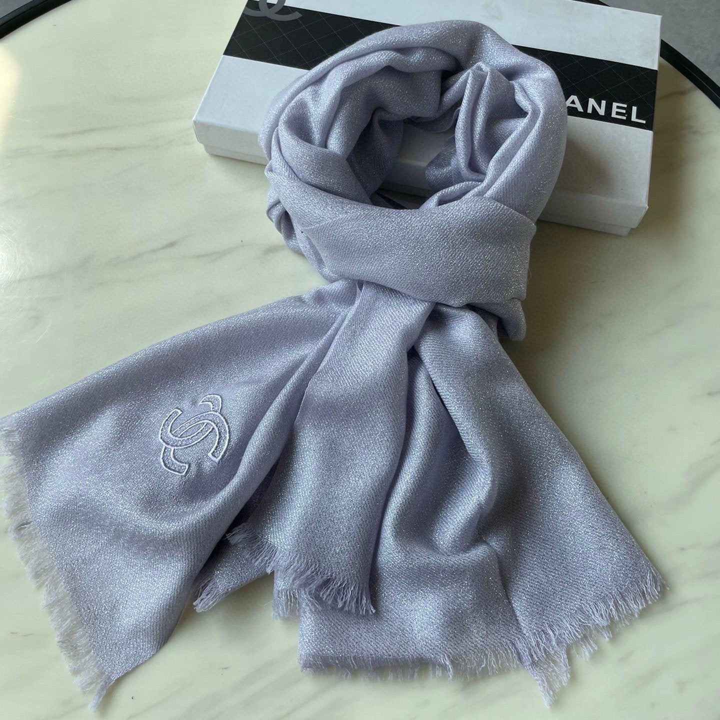 SCARF 210 CM IN PASTEL PURPLE CASHMERE  402209 mysite
