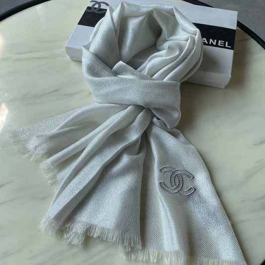 SCARF 210 CM IN IVORY WHITE CASHMERE  402210 mysite