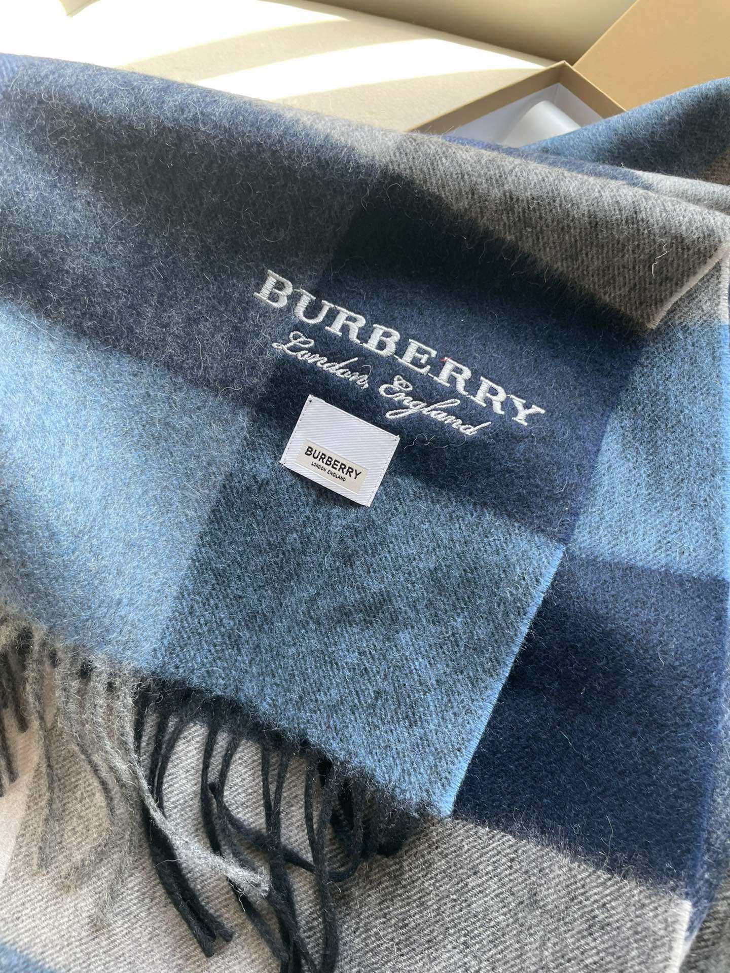 SCARF 180 CM IN BLUE CASHMERE 402220 mysite