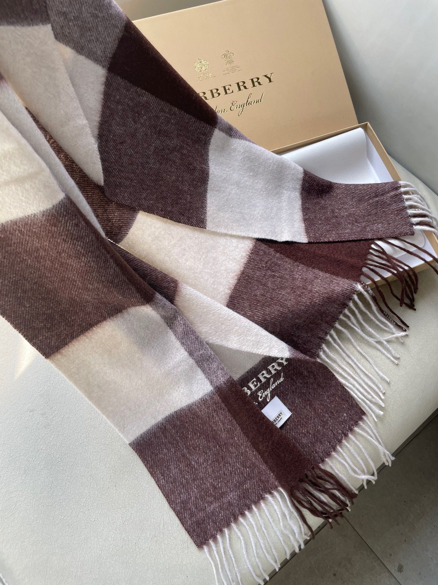 SCARF 180 CM IN CHESTNUT BROWN MIX WHITE CASHMERE 402221 mysite