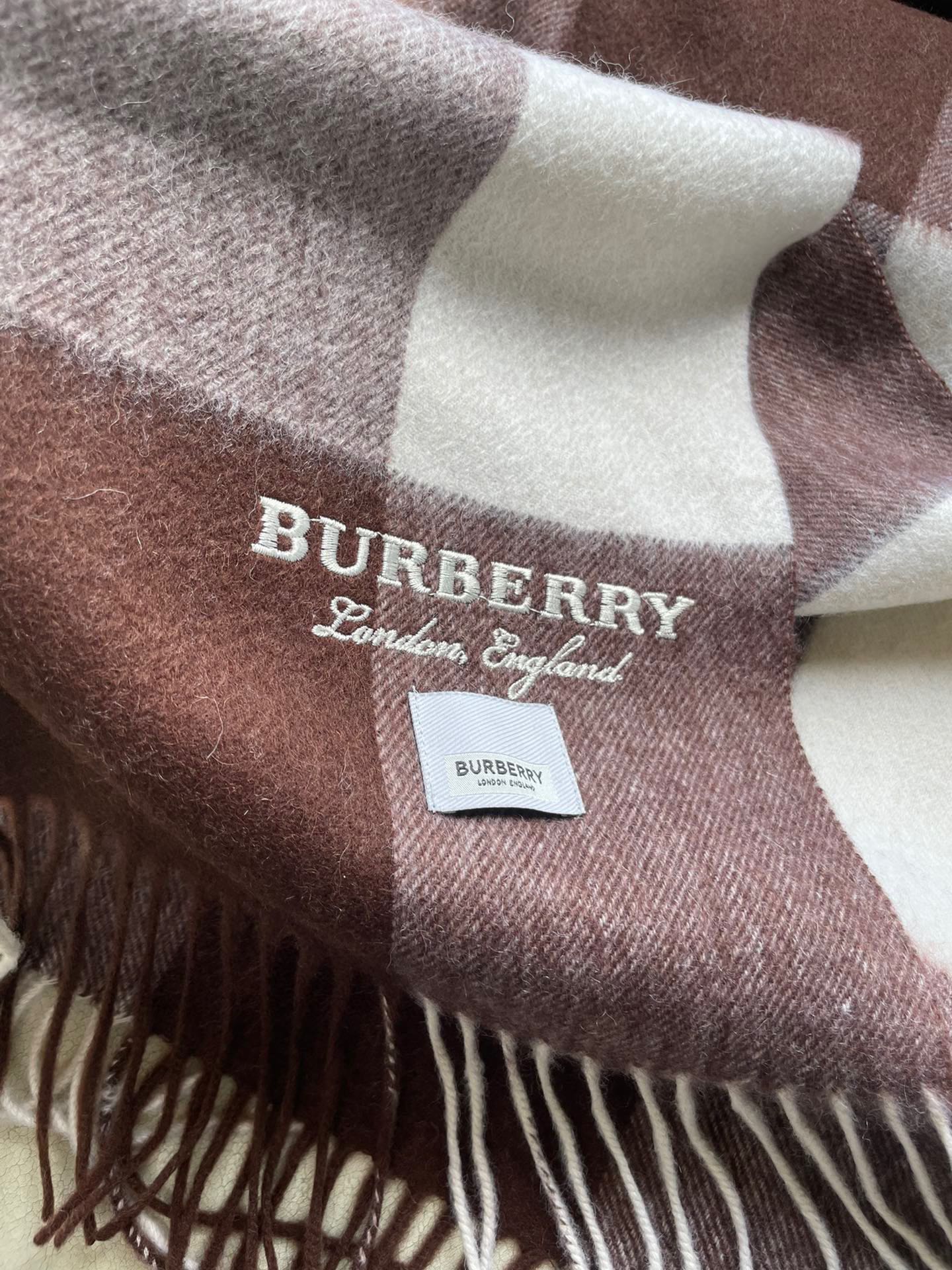 SCARF 180 CM IN CHESTNUT BROWN MIX WHITE CASHMERE 402221 mysite
