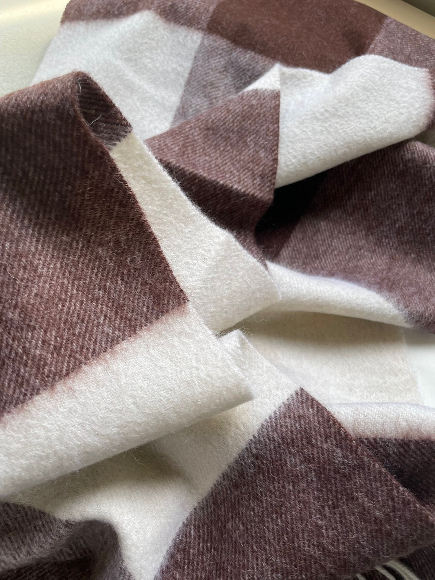 SCARF 180 CM IN CHESTNUT BROWN MIX WHITE CASHMERE 402221 mysite