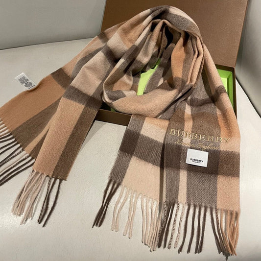 SCARF 180 CM IN CINNAMON BROWN CASHMERE 408784 mysite