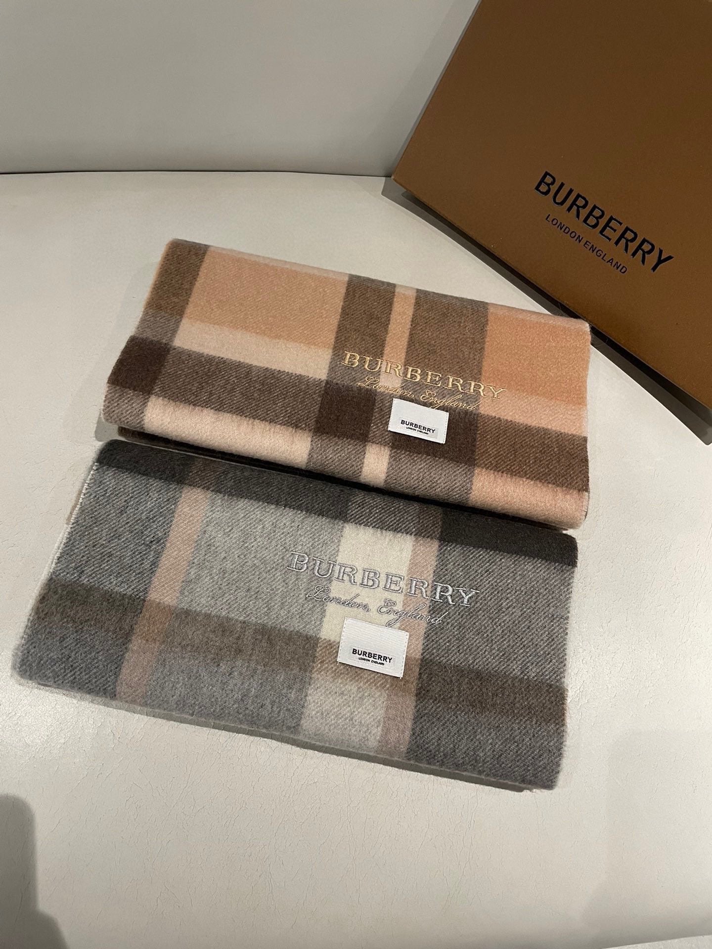 SCARF 180 CM IN CINNAMON BROWN CASHMERE 408784 mysite