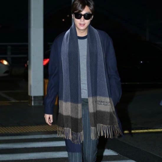 SCARF 180 CM IN DARK GRAY MIX NAVY BLUE CASHMERE 410320 mysite