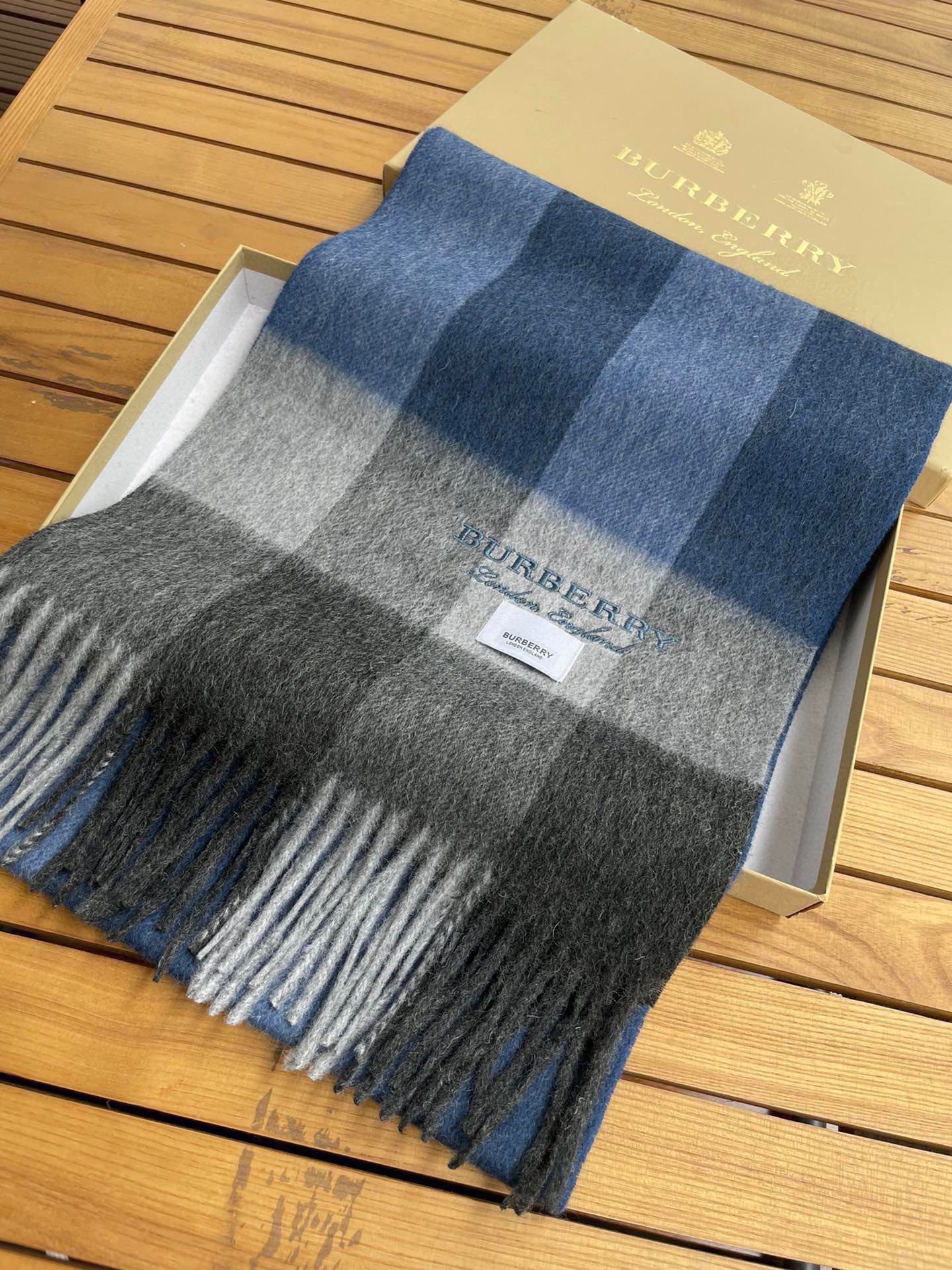 SCARF 180 CM IN DARK GRAY MIX NAVY BLUE CASHMERE 410320 mysite