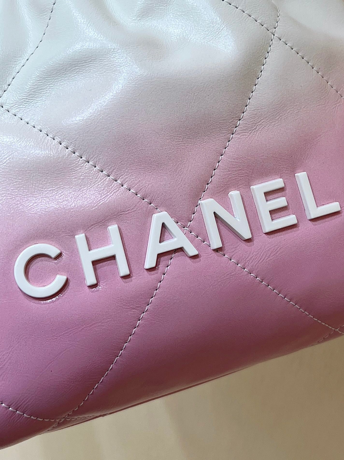 cc22 mini hobo bag 20cm pink white lambskin silver hardware mysite