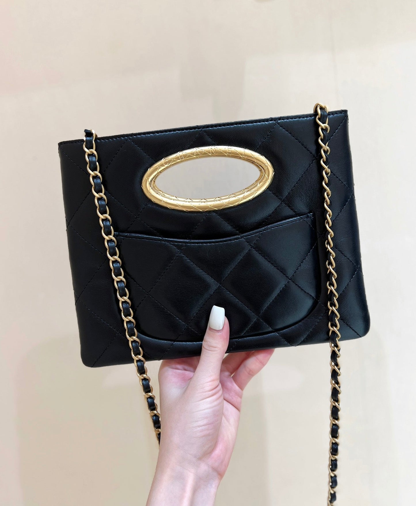 CLUTCH 25 IN BLACK SHEEPSKIN GOLD HARDWARE mysite
