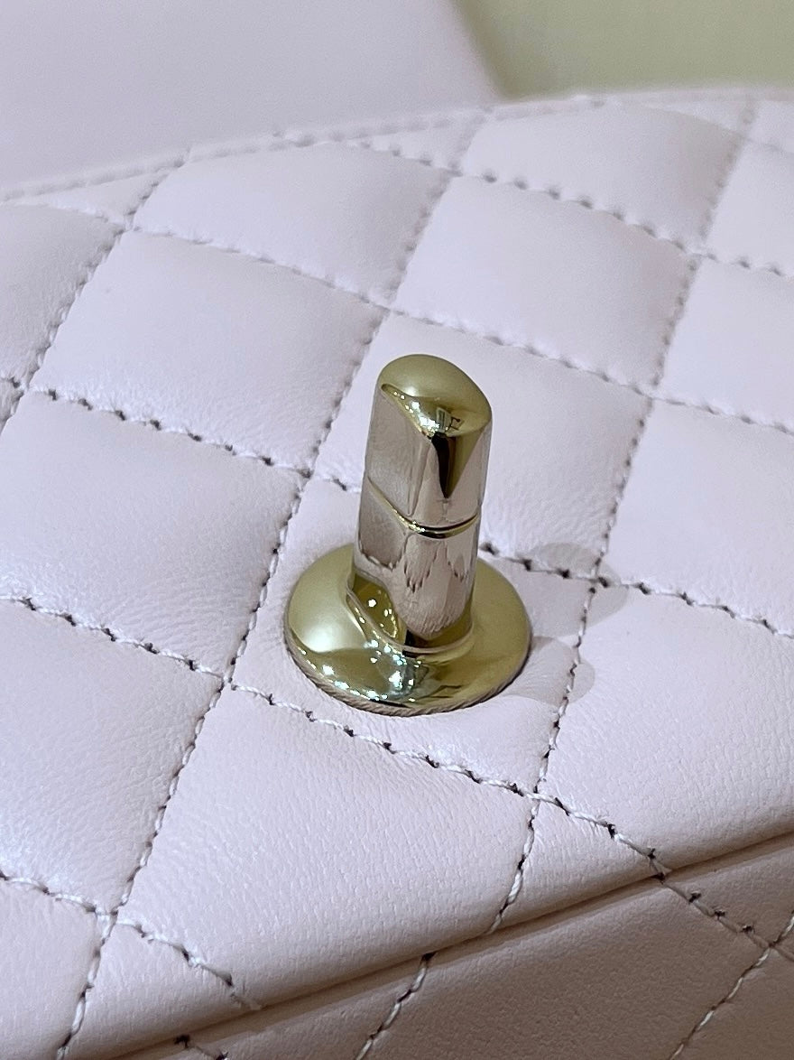 CC 24K Mini Flap Bag 18cm Light Pink Lambskin Gold Hardware mysite