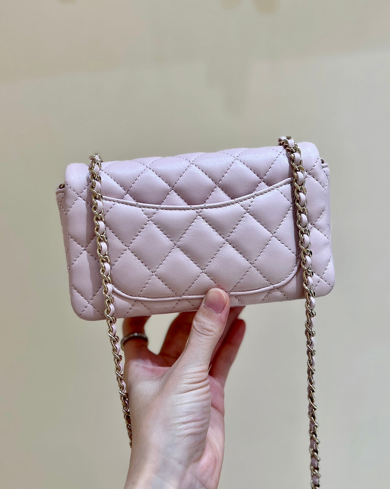 CC 24K Mini Flap Bag 18cm Light Pink Lambskin Gold Hardware mysite