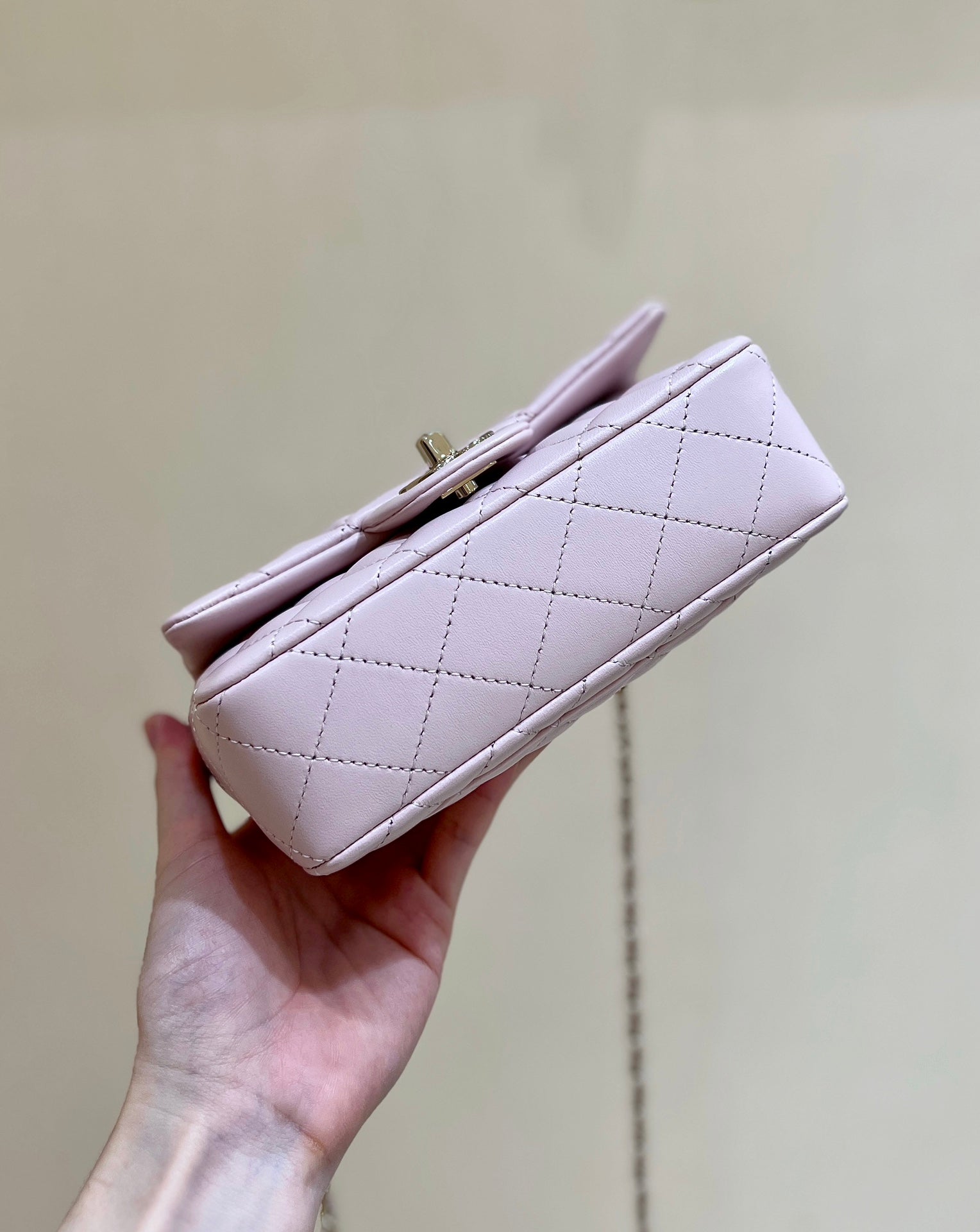 CC 24K Mini Flap Bag 18cm Light Pink Lambskin Gold Hardware mysite