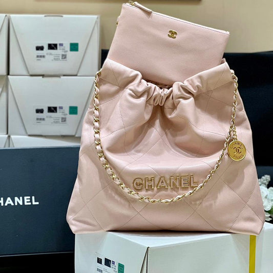 CC 24K Hobo 22 Bag Light Pink Grained Calfskin mysite