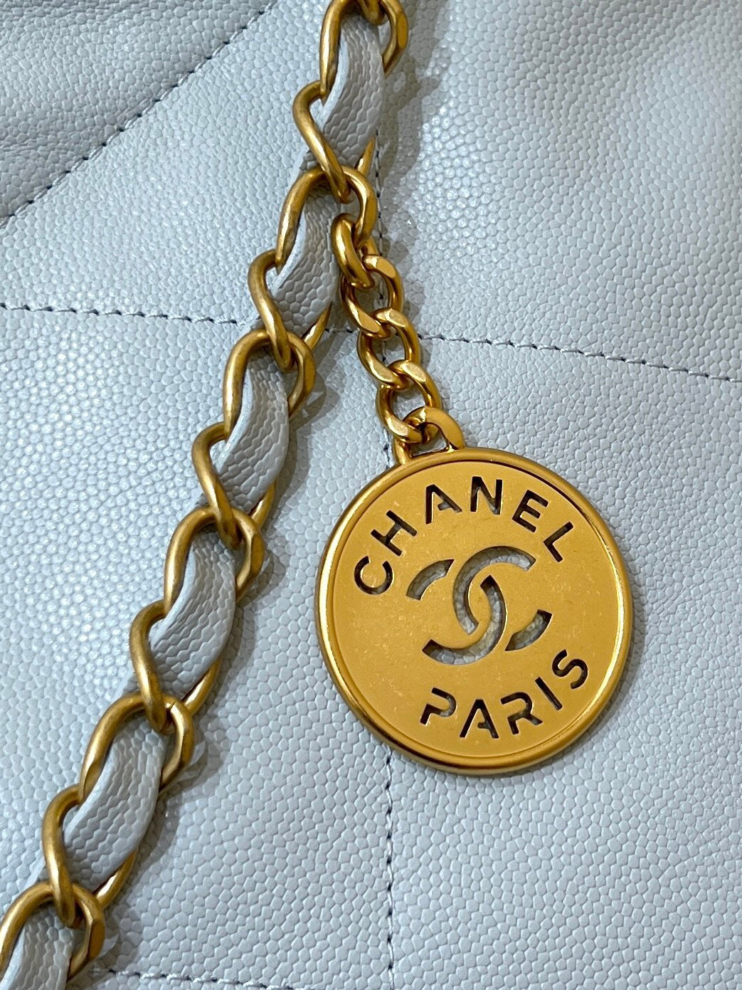 CC 24K Hobo 22 Bag Cloud Blue Grained Calfskin mysite