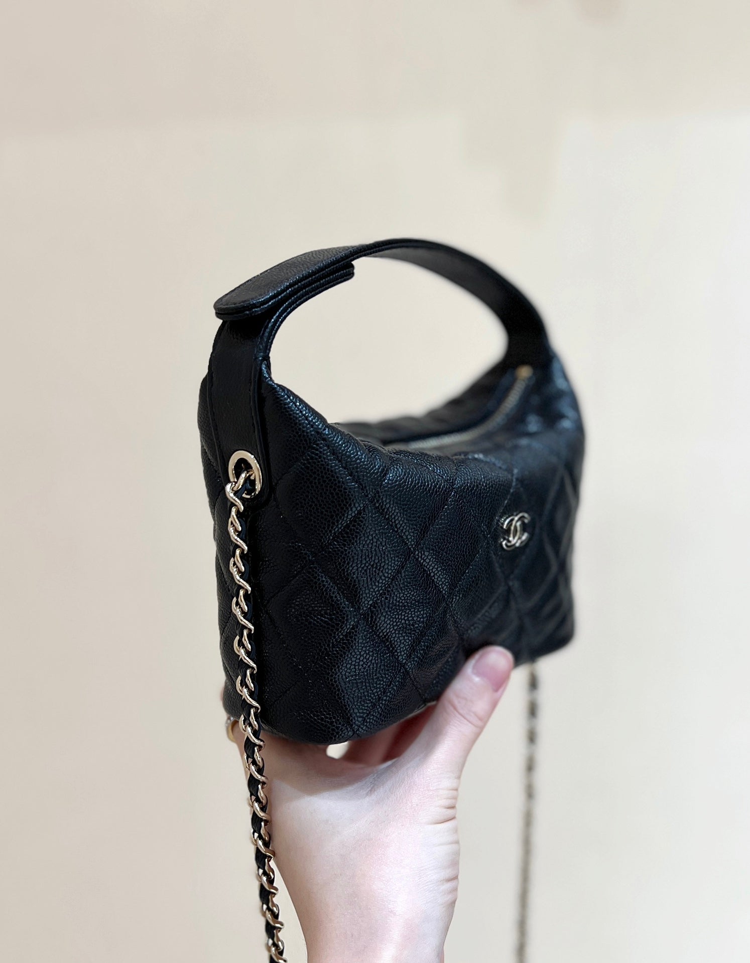 25C Hobo Bag 19cm Black Grained Calfskin mysite