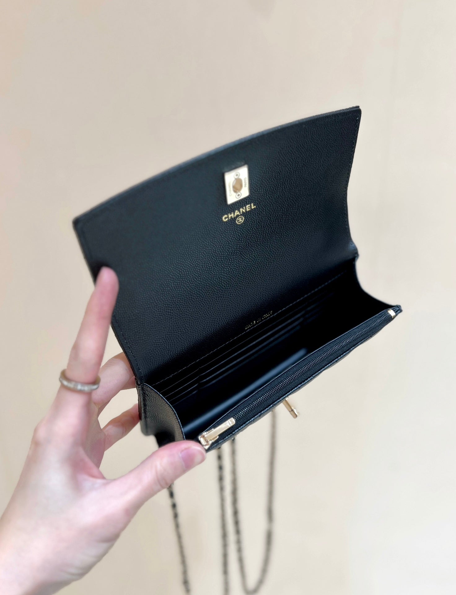 25C Mini Woc 18cm Black Grained Calfskin Gold Hardware mysite