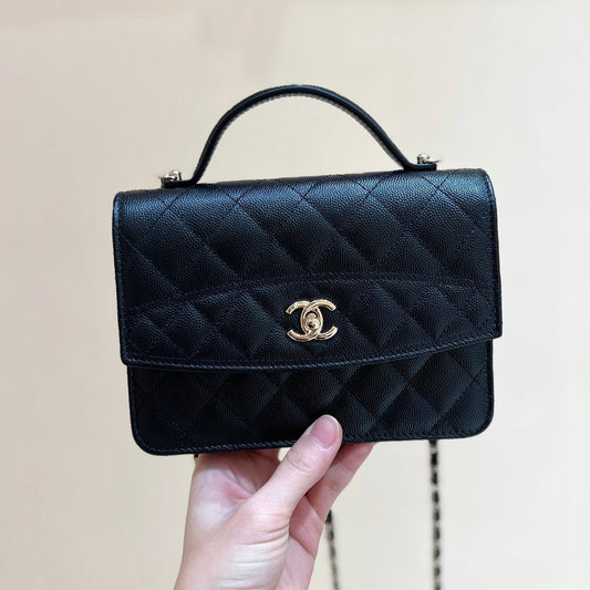 25C Mini Woc 18cm Black Grained Calfskin Gold Hardware mysite