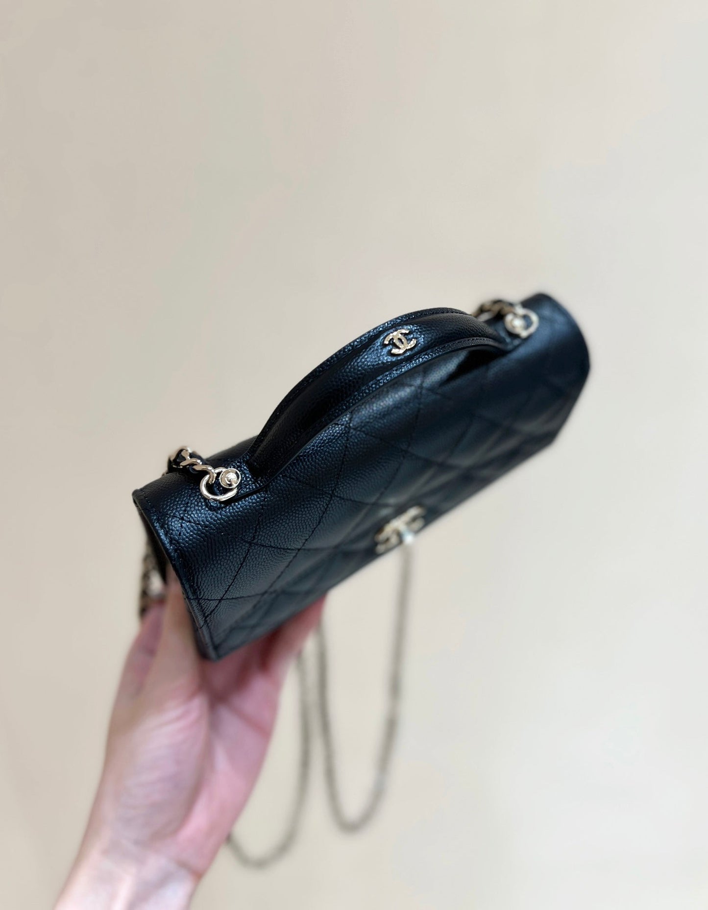 25C Mini Woc 18cm Black Grained Calfskin Gold Hardware mysite