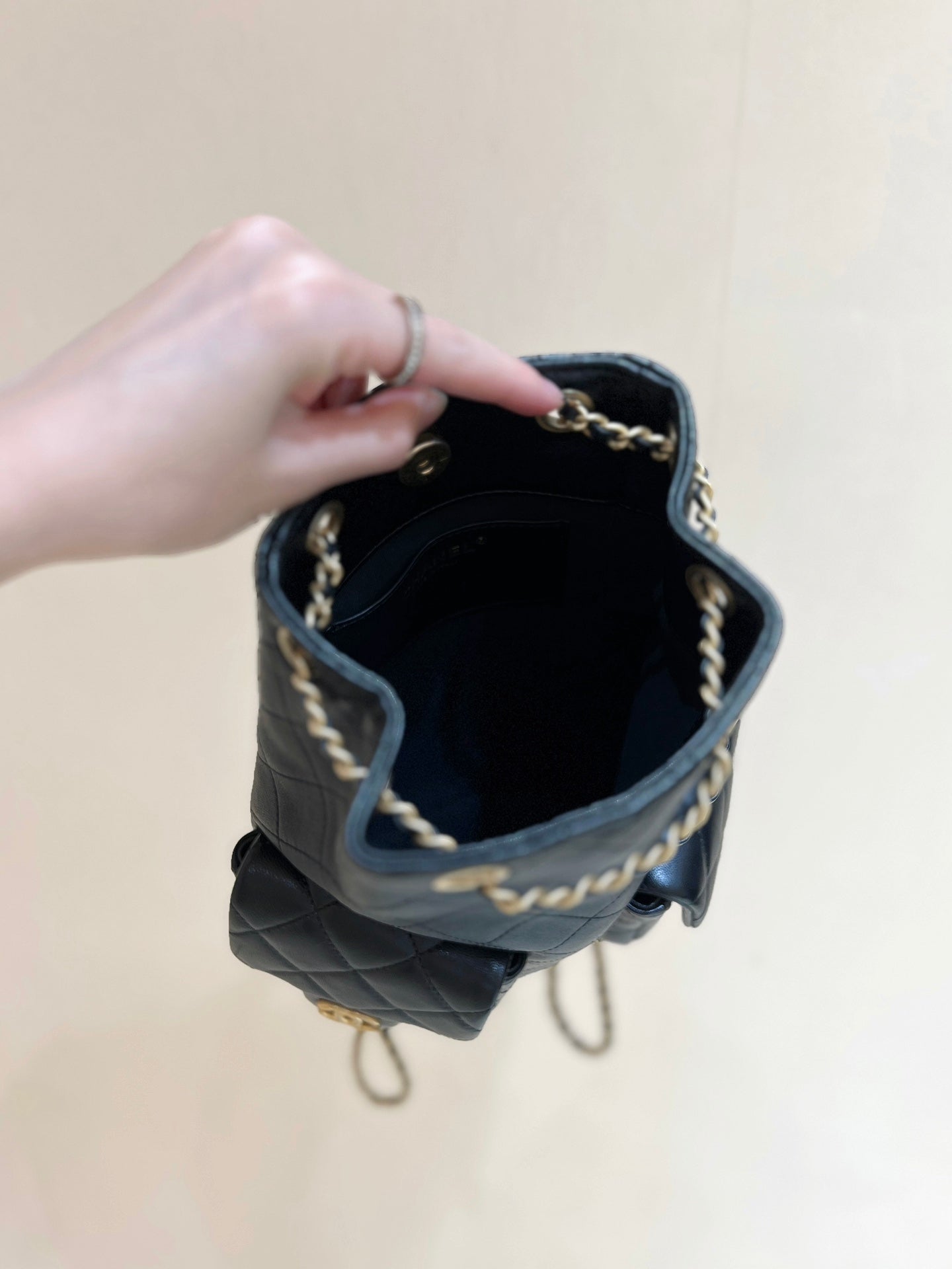 25C Backpack 18cm Black Calfsin Gold Hardware mysite