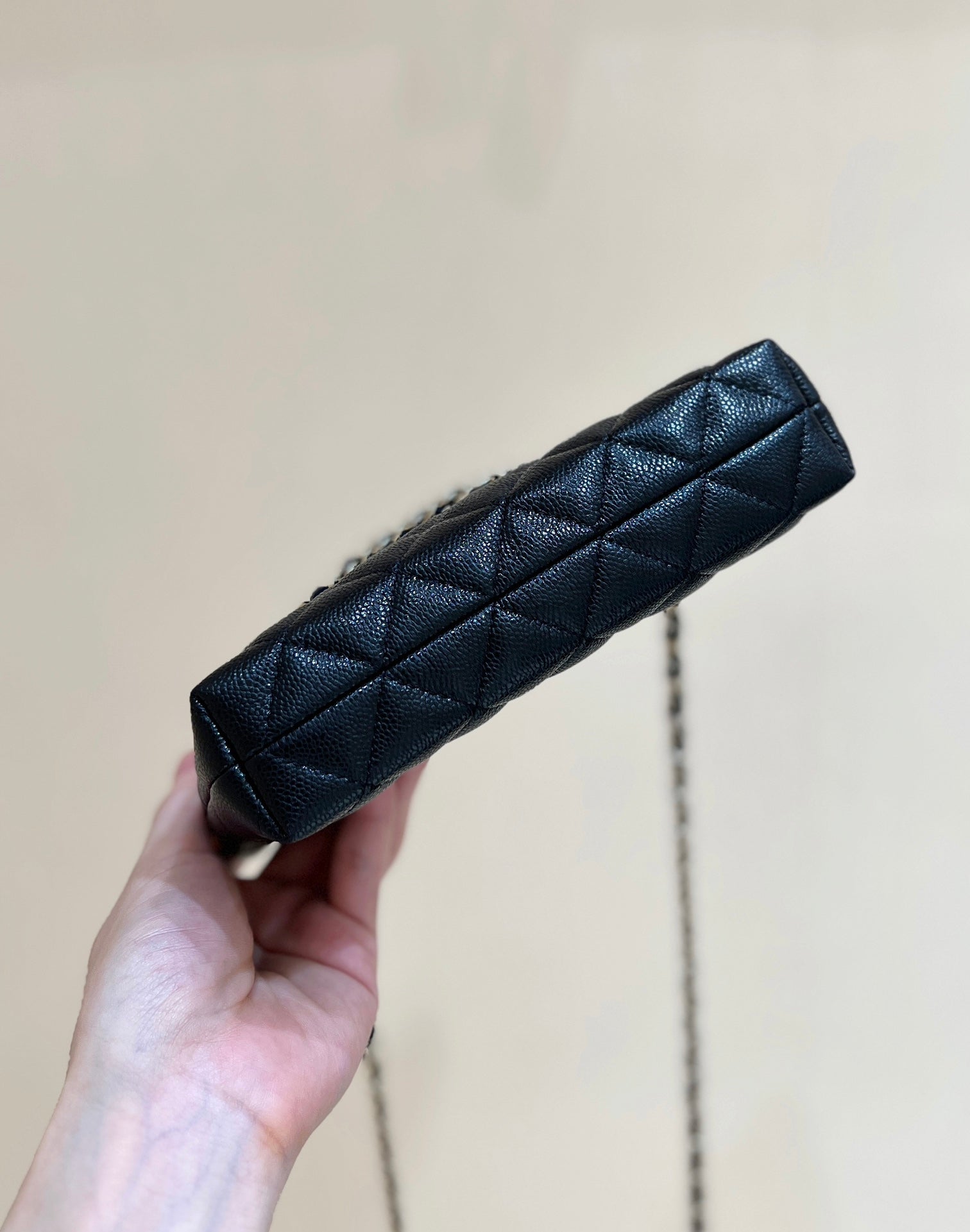 25C Small Tote 17cm Black Grained Calfskin mysite