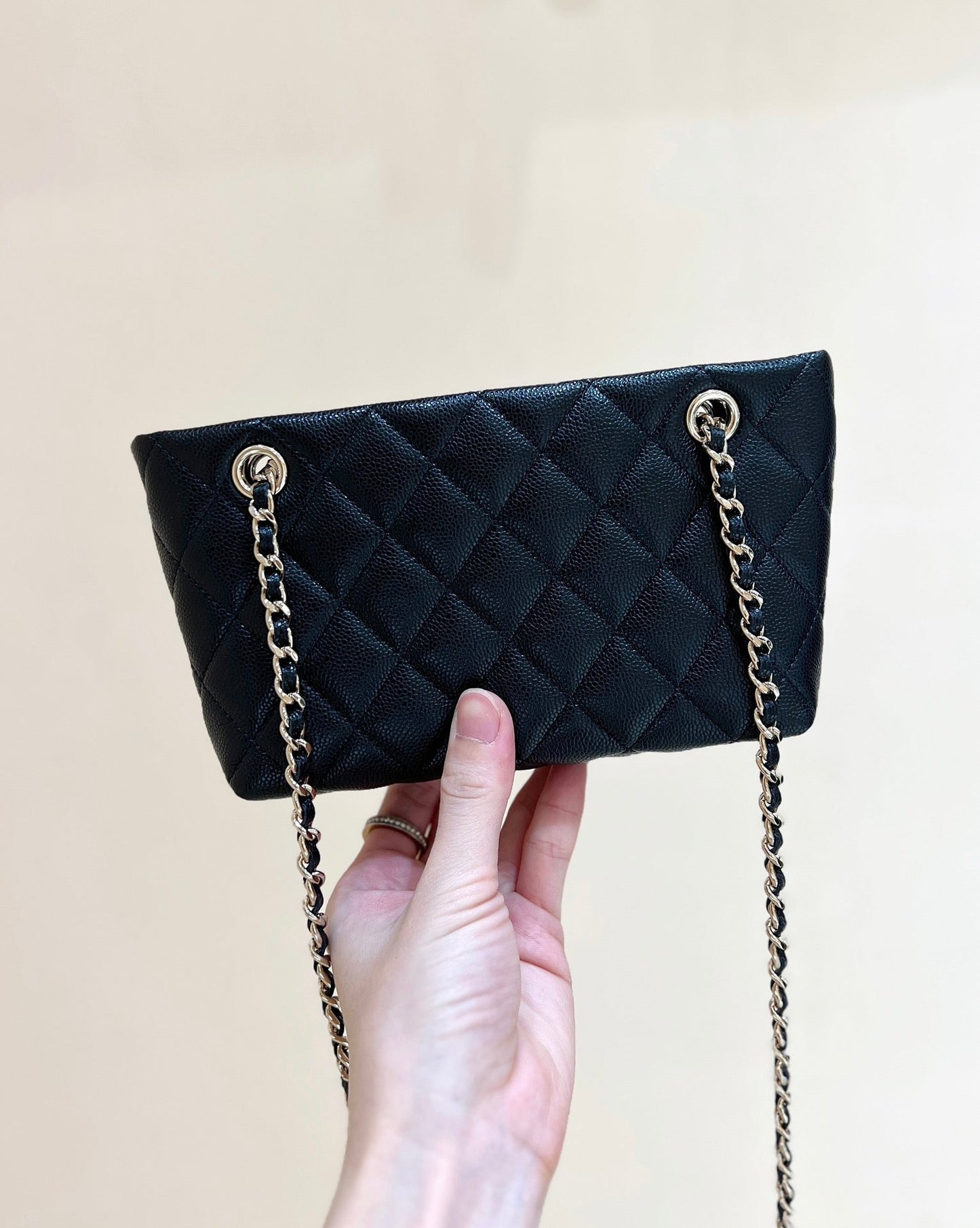 25C Small Tote 17cm Black Grained Calfskin mysite