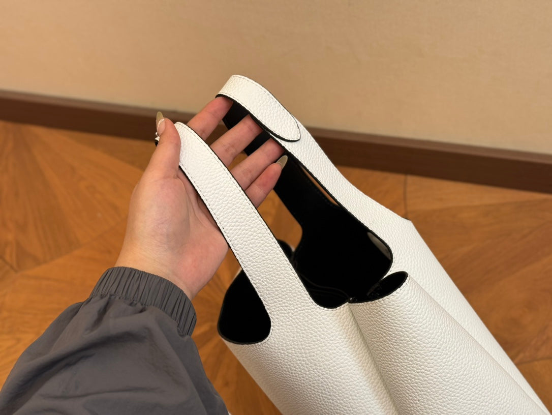 PRA 25 BASKET BAG IN WHITE CALFSKIN mysite