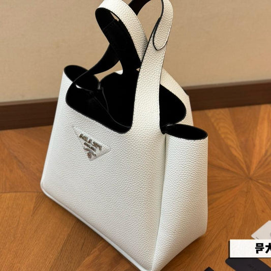 PRA 25 BASKET BAG IN WHITE CALFSKIN mysite