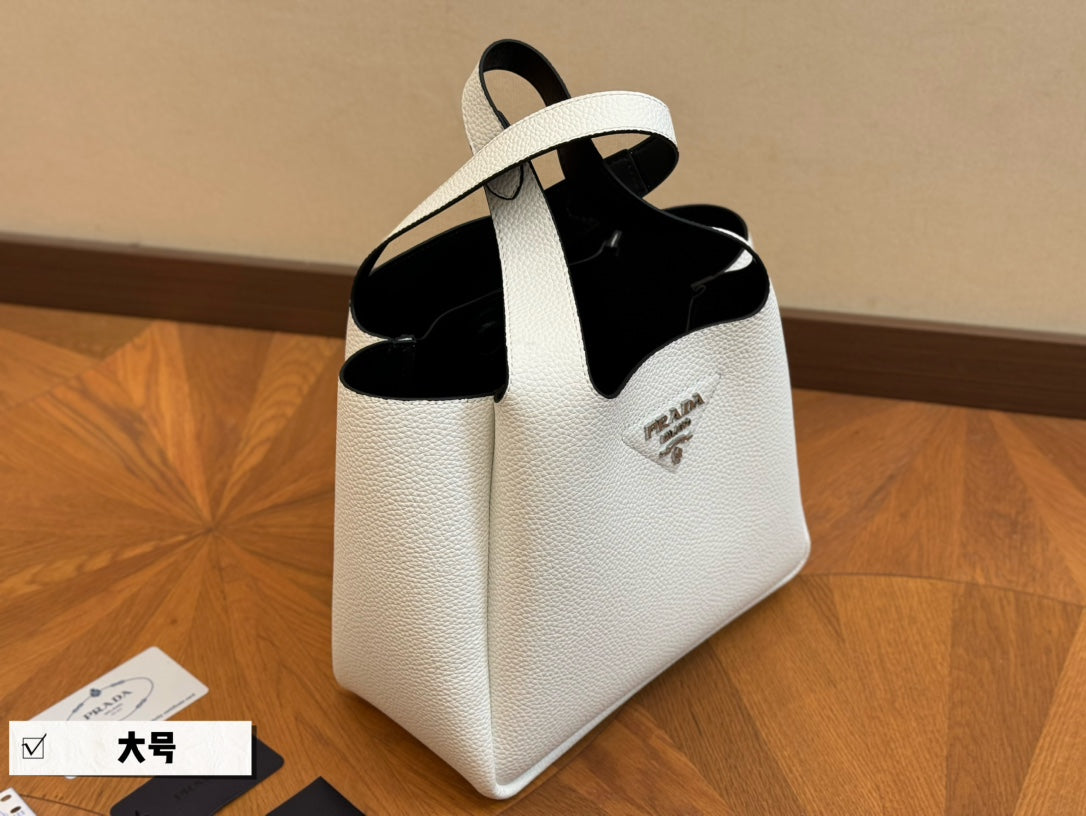 PRA 25 BASKET BAG IN WHITE CALFSKIN mysite
