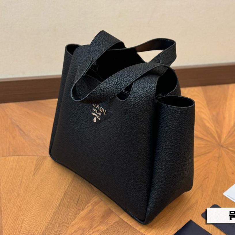 PRA 25 BASKET BAG IN BLACK CALFSKIN mysite