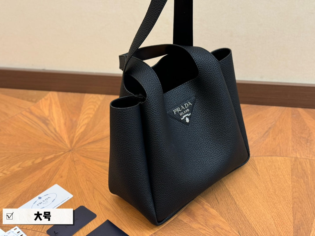 PRA 25 BASKET BAG IN BLACK CALFSKIN mysite