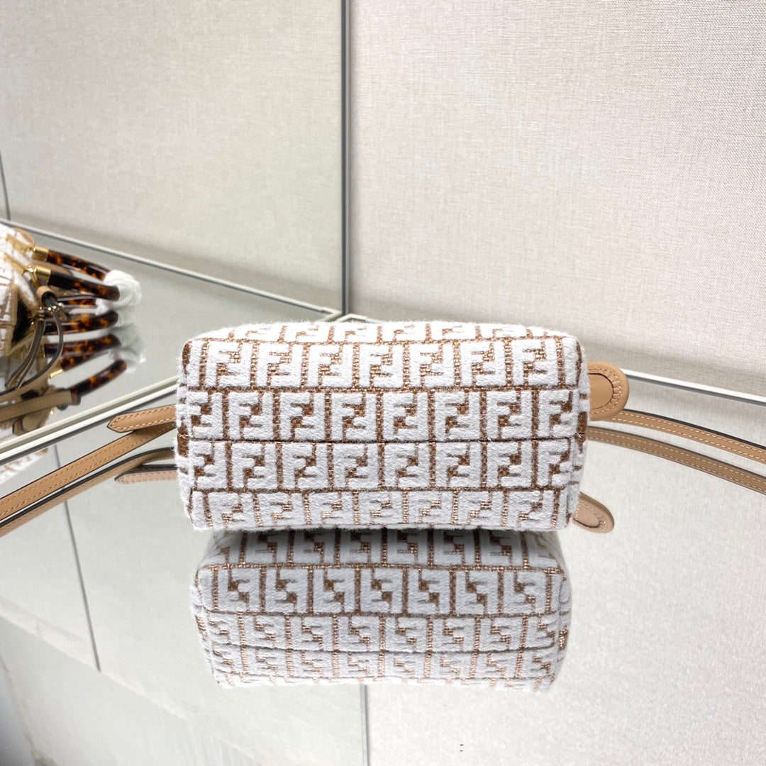 BY THE WAY MINI 18 IN WHITE WOOL AND CAMEL BROWN RAFFIA CALFSKIN TRIM mysite