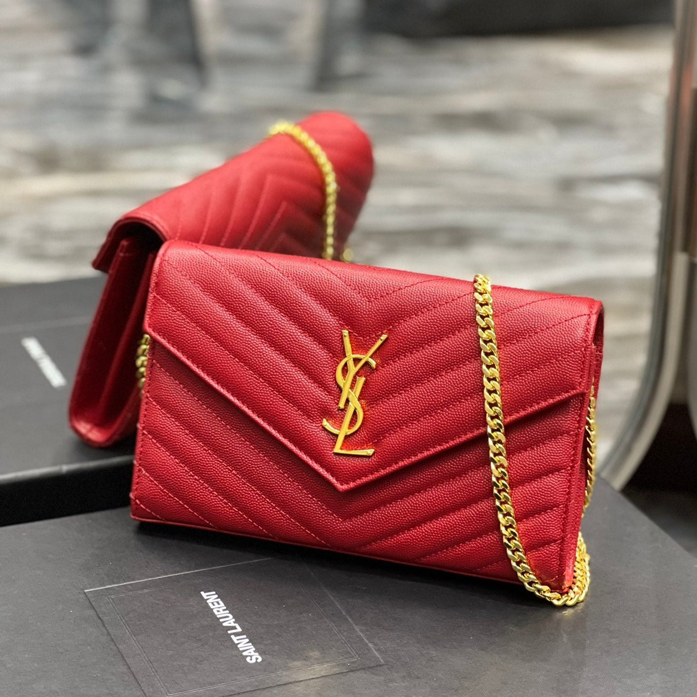 YL WOC 22 RED CHEVERON CAVIAR GOLD HARDWARE mysite